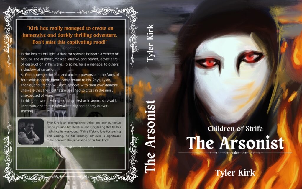 A book cover - The Arsonist by Tyler Kirk
